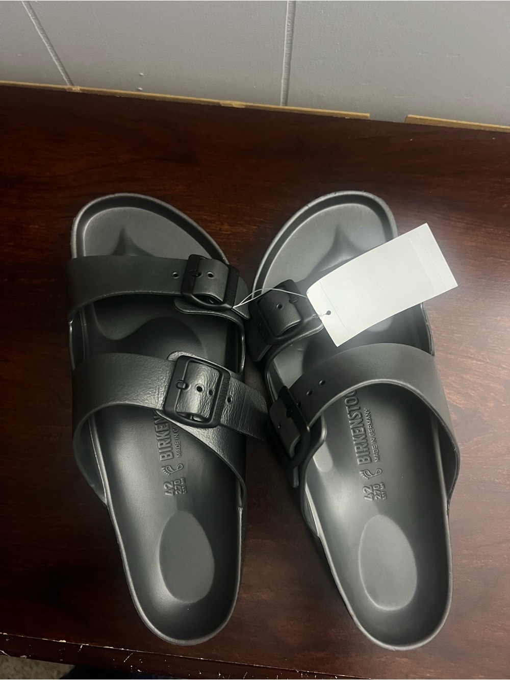 Birkenstock Men's Two-Strap EVA Sandals - Charcoal